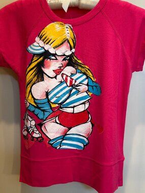 FaFi Rare T-Shirt Paris Artist Signed Bright Pink Brand New